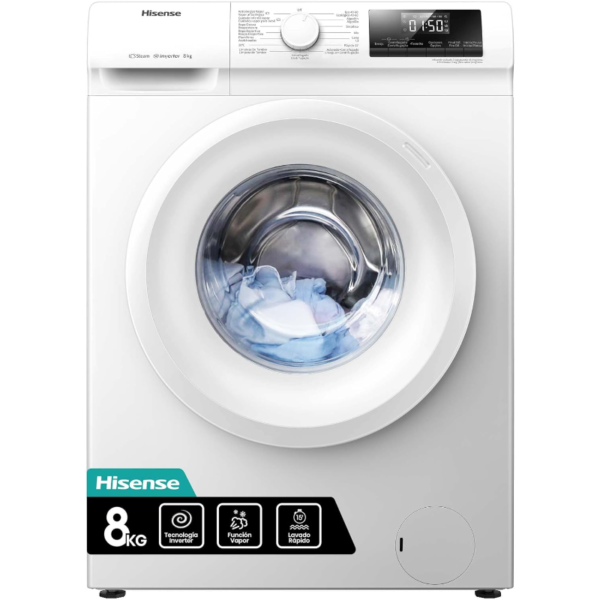 Hisense WFQP801419VM 8 kg 1400 rpm Lavadora de Carga Frontal Original